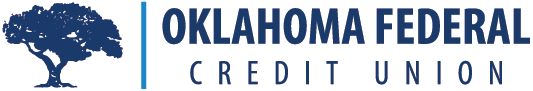 Oklahoma federal credit union logo with blue survivor tree logomark